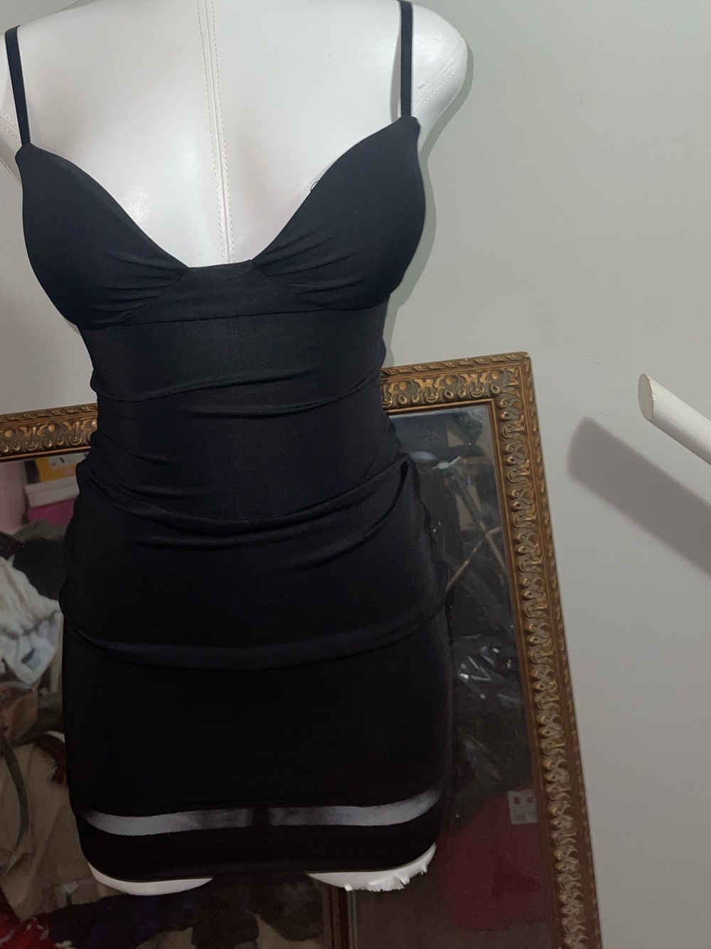 Black Spaghetti Strap Ruched Tank Top bodycon